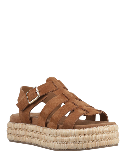 Hush Puppies Rosetta Suede Gladiator Sandals, Tan - view 2, Tan