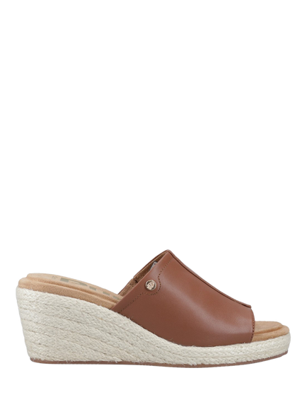 Hush Puppies Willow Leather Strap Wedge Heel Slider Sandals, Tan, Tan