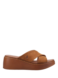 Hush Puppies Bobbi Leather Wedge Heel Footbed Sandals, Tan, Tan