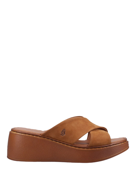 Hush Puppies Bobbi Leather Wedge Heel Footbed Sandals, Tan, Tan