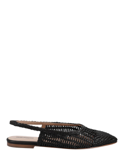 Dalia Woven Slingback Ballerinas, Black