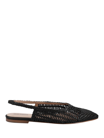 Dalia Woven Slingback Ballerinas, Black