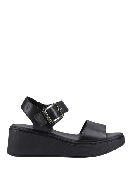 Hush Puppies Beatrix Wedge Heel Footbed Sandals, Black