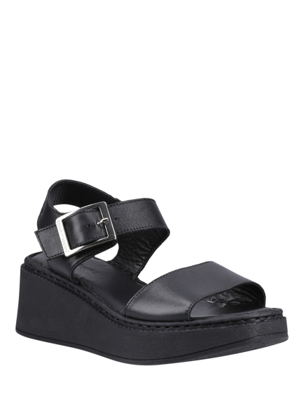 Hush Puppies Beatrix Wedge Heel Footbed Sandals - view 2, Black