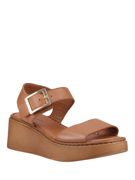 Hush Puppies Beatrix Wedge Heel Footbed Sandals - view 2, Tan
