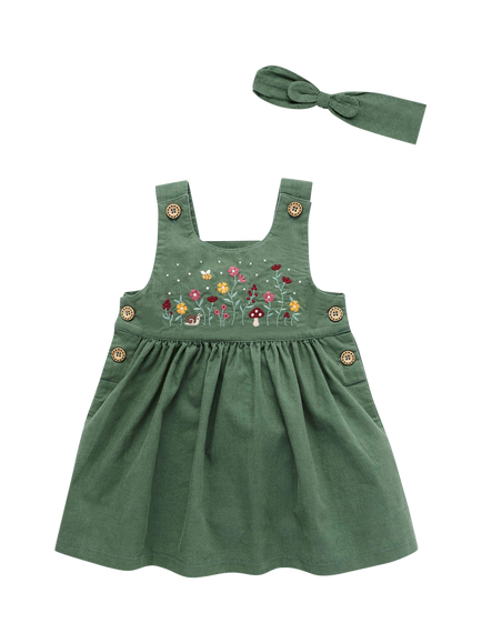 Purebaby Baby Double Muslin Dress, Green, Green