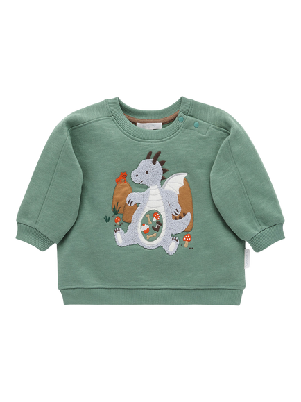 Purebaby Baby Hungry Dragon Windcheater Jumper, Glade, Glade