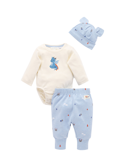 Purebaby Baby Dragon Castle 3-Piece Set, Blue, Blue