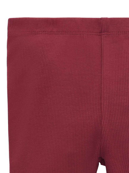 Purebaby Baby Ribbed Cotton Blend Leggings, Mulberry - view 2, Mulberry