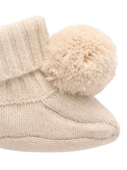 Purebaby Baby Pure Cashmere Booties, Camel - view 2, Camel