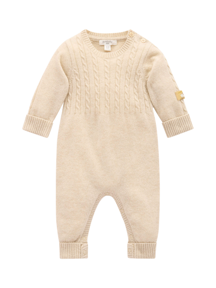 Purebaby Baby Pure Cashmere Sleepsuit, Camel, Camel