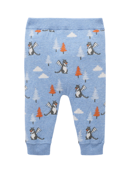 Purebaby Baby Magic Forest Cotton-Wool Leggings, Blue, Blue