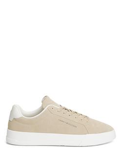 Tommy Hilfiger Suede Court Trainers, Beige, Beige
