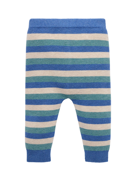 Purebaby Baby Cotton-Wool Stripe Knit Leggings, Multi, Multi