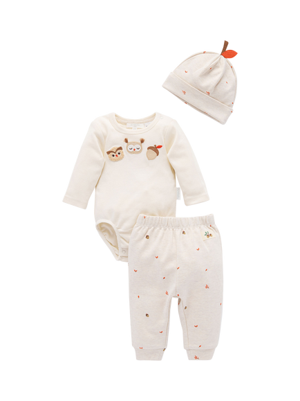 Purebaby Baby Owl 3-Piece Set, Oak, Oak