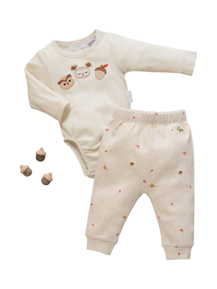 Purebaby Baby Owl 3-Piece Set, Oak - view 2, Oak