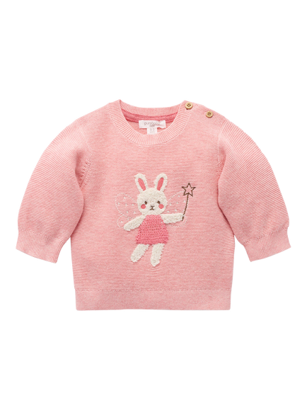 Purebaby Baby Magic Forest Cotton-Wool Applique Jumper, Blush, Blush