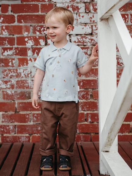 Purebaby Baby Classic Cotton Chinos Oak - view 2, Oak