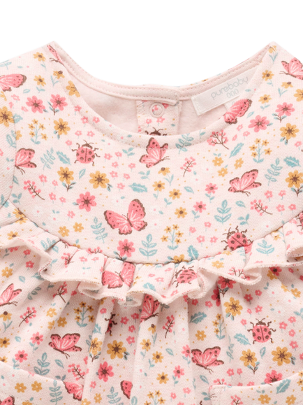 Purebaby Baby Cosy Dress and Leggings Set, Butterfly Print - view 2, Butterfly Print