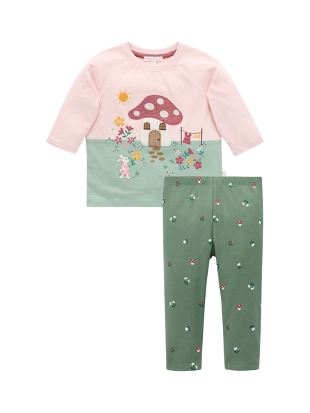 Purebaby Baby Toadstool T-Shirt and Leggings Set, Multi, Multi