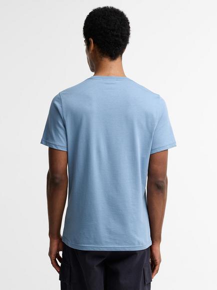 Barbour Script Crew Neck Cotton T-Shirt, Tarn Blue - view 2, Tarn Blue