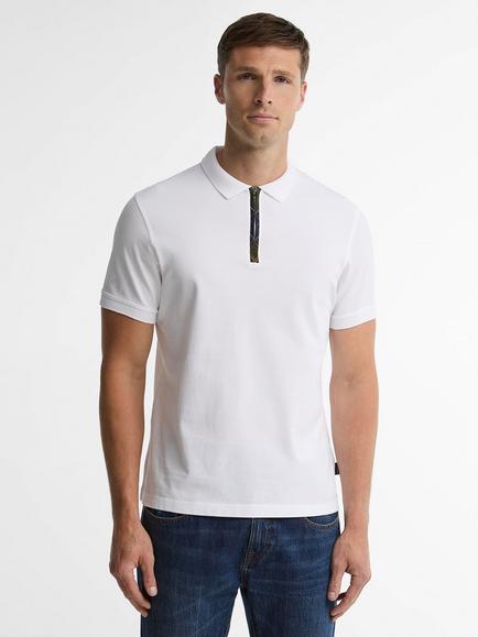 Barbour Stately Cotton Polo Shirt, White, White