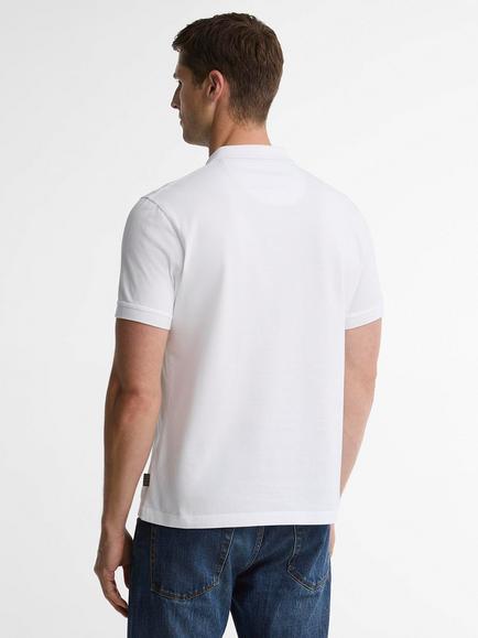 Barbour Stately Cotton Polo Shirt, White - view 2, White