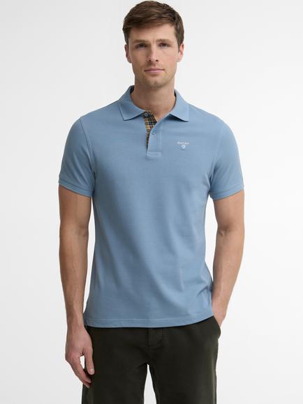 Barbour Tartan Trim Polo Shirt, Tarn Blue, Tarn Blue