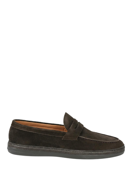 Jones Bootmaker Roderic Suede Penny Loafers, Brown