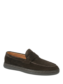 Jones Bootmaker Roderic Suede Penny Loafers - view 2, Brown