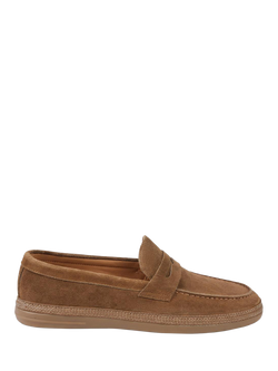 Jones Bootmaker Roderic Suede Penny Loafers, Tan, Tan