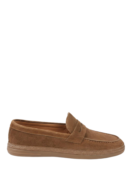 Jones Bootmaker Roderic Suede Penny Loafers, Tan