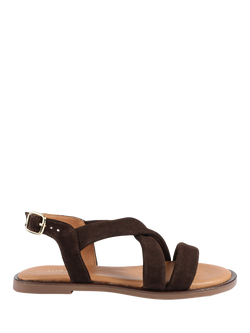Jones Bootmaker Haliwide Wide Fit Leather Sandals, Chocolate Brown, Chocolate Brown