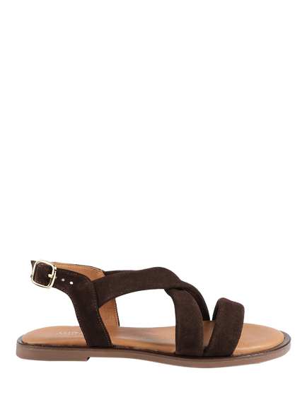 Jones Bootmaker Haliwide Wide Fit Leather Sandals, Chocolate Brown, Chocolate Brown