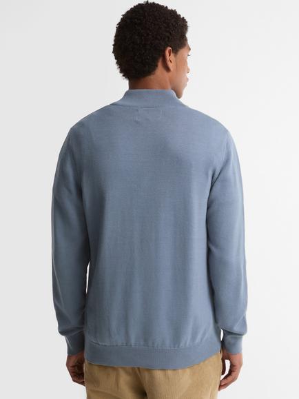 Barbour Cotton Half Zip Jumper, Tarn Blue - view 2, Tarn Blue