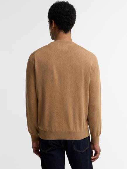 Barbour Pima Cotton Crew Neck Jumper, Sandstone - view 2, Sandstone
