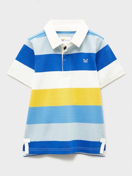 Crew Clothing Kids' Short Sleeve Rugby Shirt, Multi, Multi