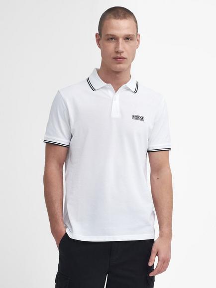 Barbour International Evan Tipped Cotton Piqué Polo Shirt, White, White