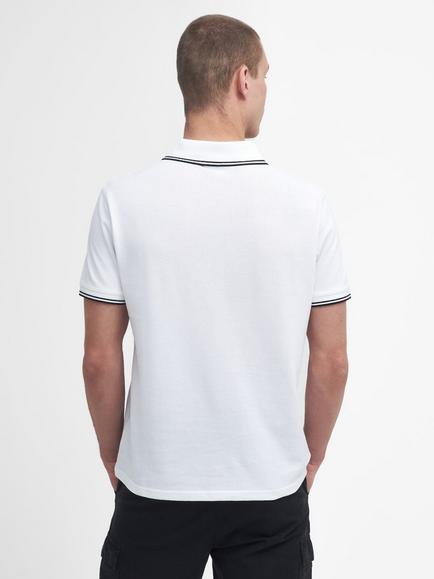Barbour International Evan Tipped Cotton Piqué Polo Shirt, White - view 2, White