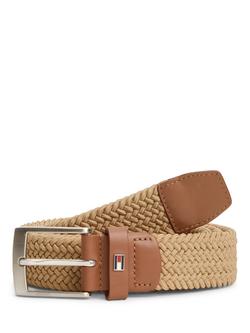 Tommy Hilfiger Elastic Woven Belt, Light Brown, Light Brown