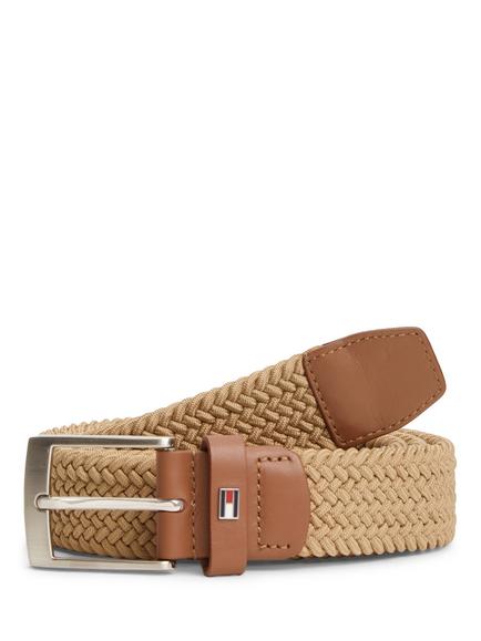 Tommy Hilfiger Elastic Woven Belt, Light Brown, Light Brown