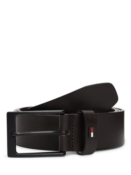 Tommy Hilfiger Layton Leather Belt, Dark Brown, Dark Brown