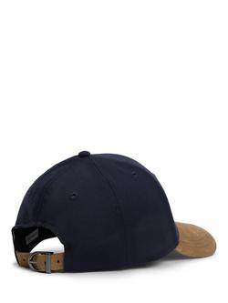 Tommy Hilfiger Flag Suede Brim Cotton Baseball Cap, Blue/Brown - view 2, Blue/Brown