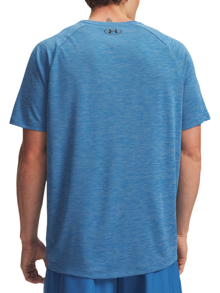 Under Armour Tech Text Training Top, Blue - view 2, Aegean Blue / / Blac