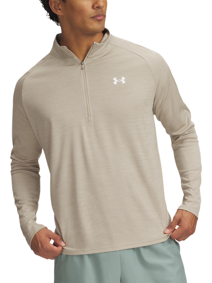Under Armour Tech Half Zip Sports Top, City Khaki / / Black, City Khaki / / Black