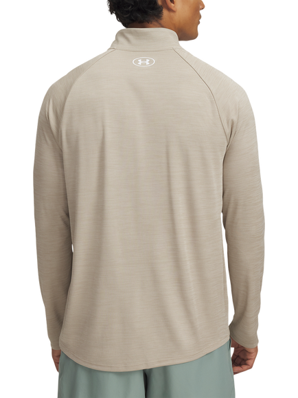 Under Armour Tech Half Zip Sports Top, City Khaki / / Black - view 2, City Khaki / / Black