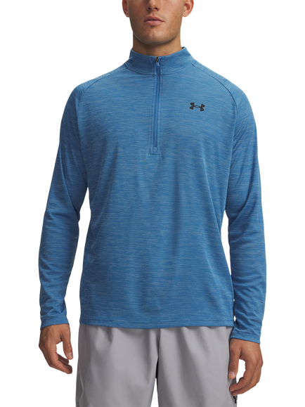 Under Armour Tech Half Zip Sports Top, Aegean Blue / / Blac, Aegean Blue / / Blac