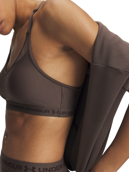 Under Armour HeatGear Crossback Low Sports Bra, Peppercorn/Kona - view 2, Peppercorn / / Kona