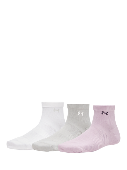 Under Armour Vanish Quarter Socks, Pack of 3, Pink, Mauve Pink / Titaniu