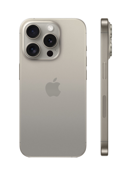 REFURBISHED Apple iPhone 15 Pro, iOS, 6.1", 5G, SIM Free, 128GB, Excellent - view 2, Natural Titanium